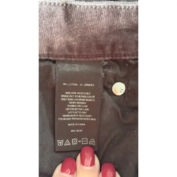 Kut from the Kloth Gray Diana Skinny Corduroy Jeans Size 16 EUC - Picture 5 of 10